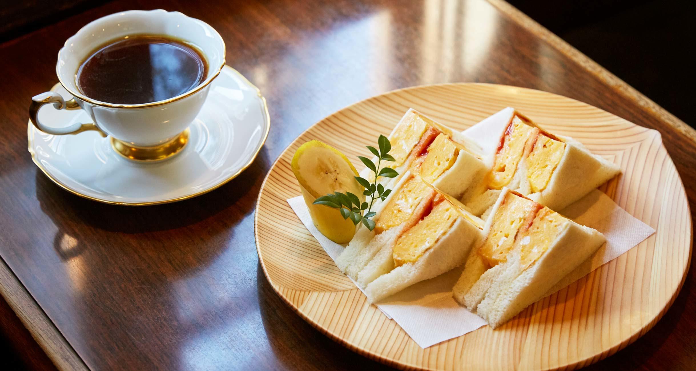 「珈琲蘭館」のエッグサンドと、珈琲。