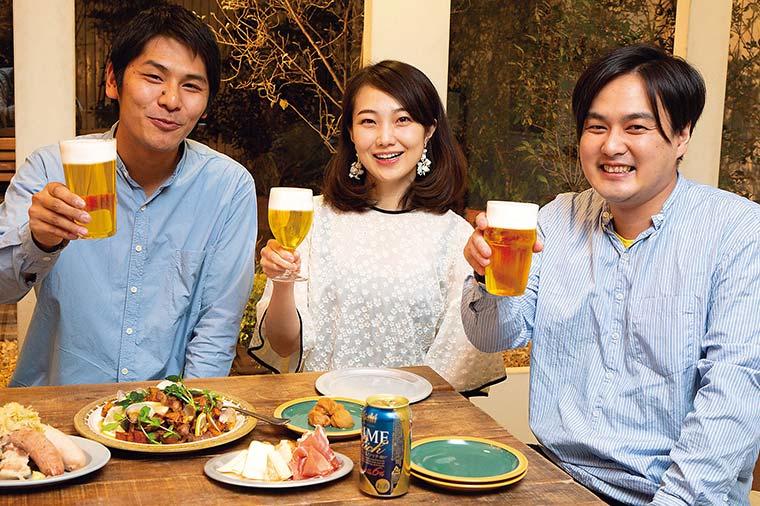 料理家の山田英季さん、ライターの崎谷実穂さん、クリエイティブプロデューサーの竹内順平さん。