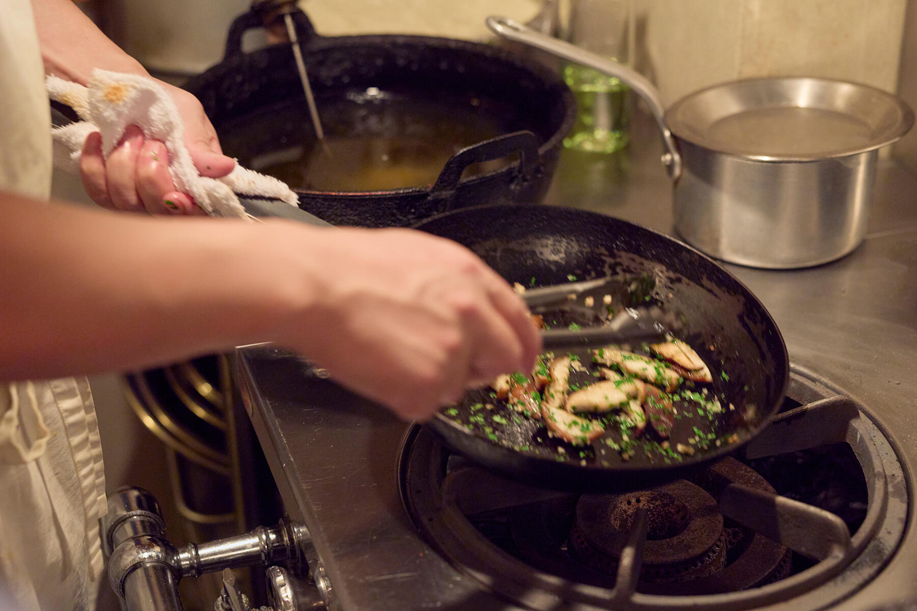 パセリを加える