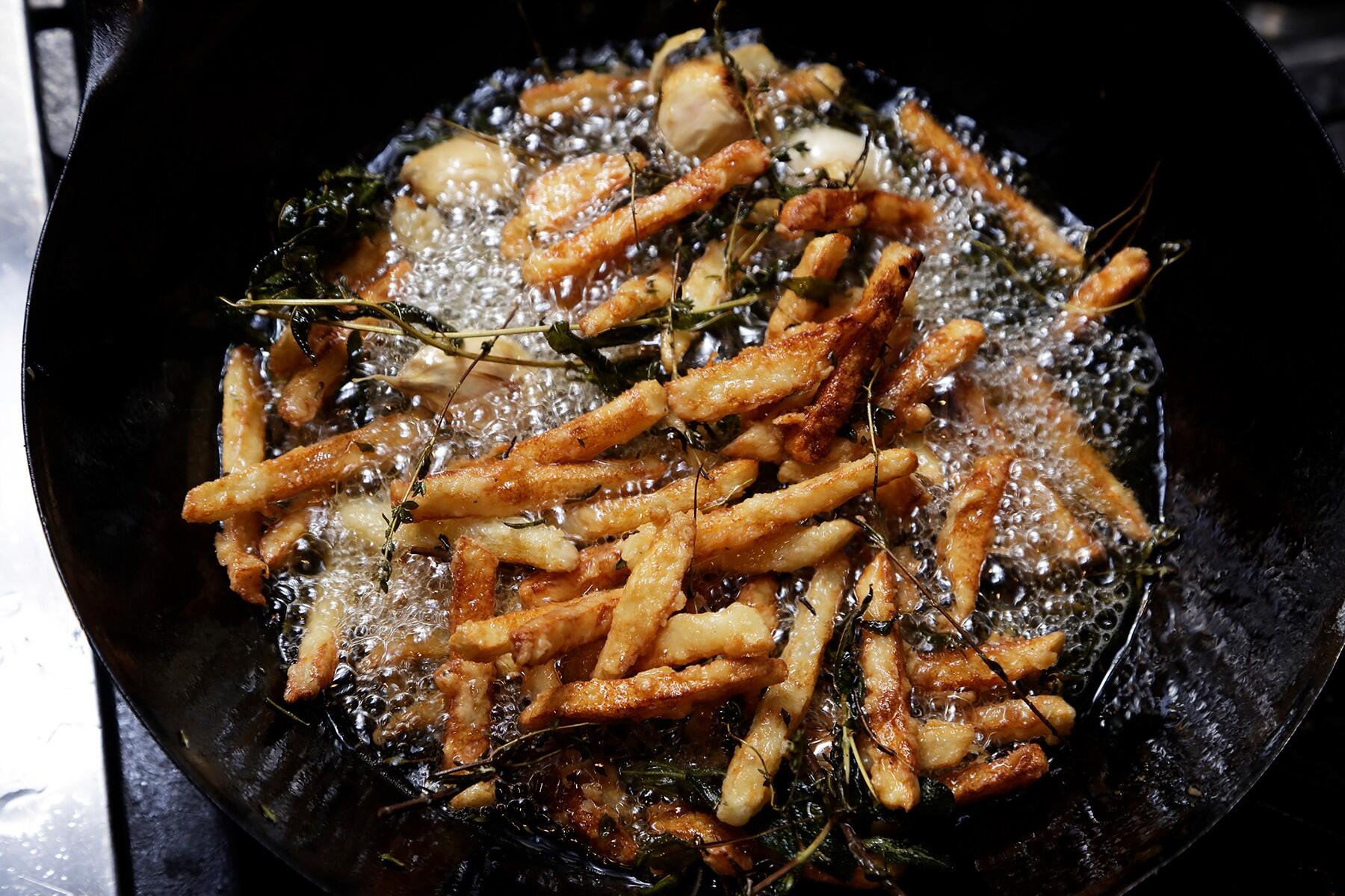 ラスト！中火→強火でガリッと