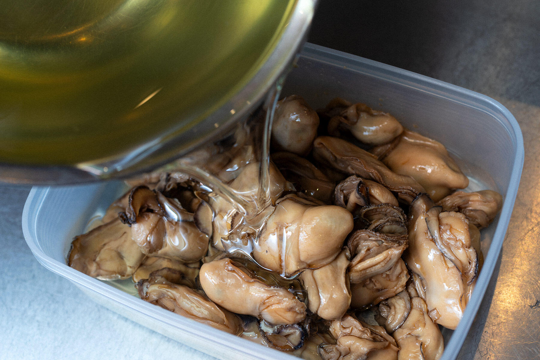 冷めたらオイルに漬ける