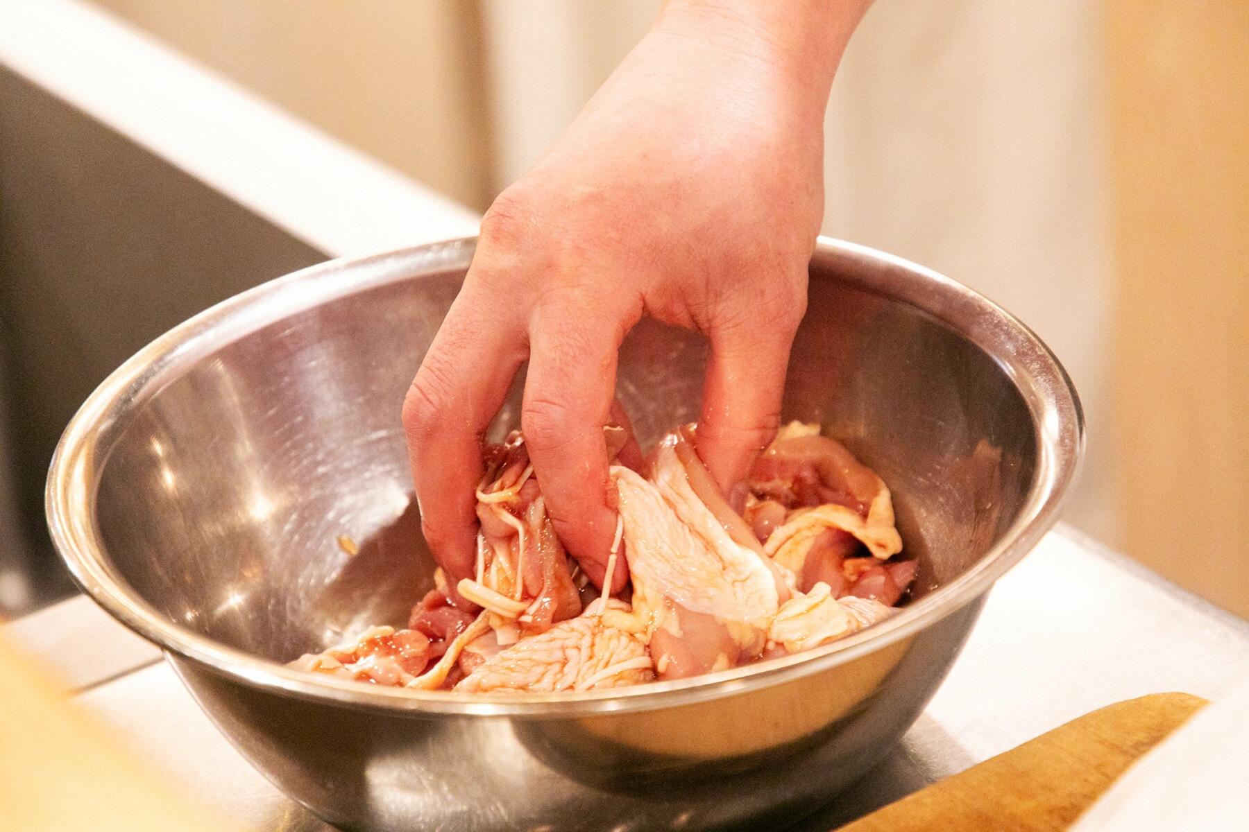 鶏もも肉の準備②