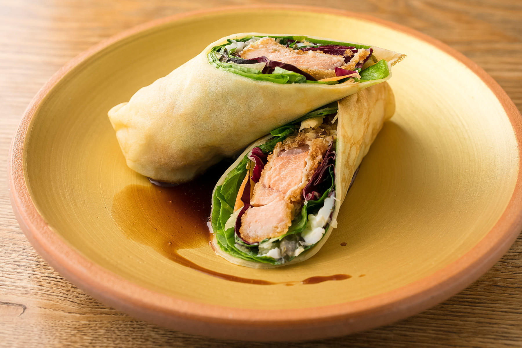 天然秋鮭カツのタルタルクレープ