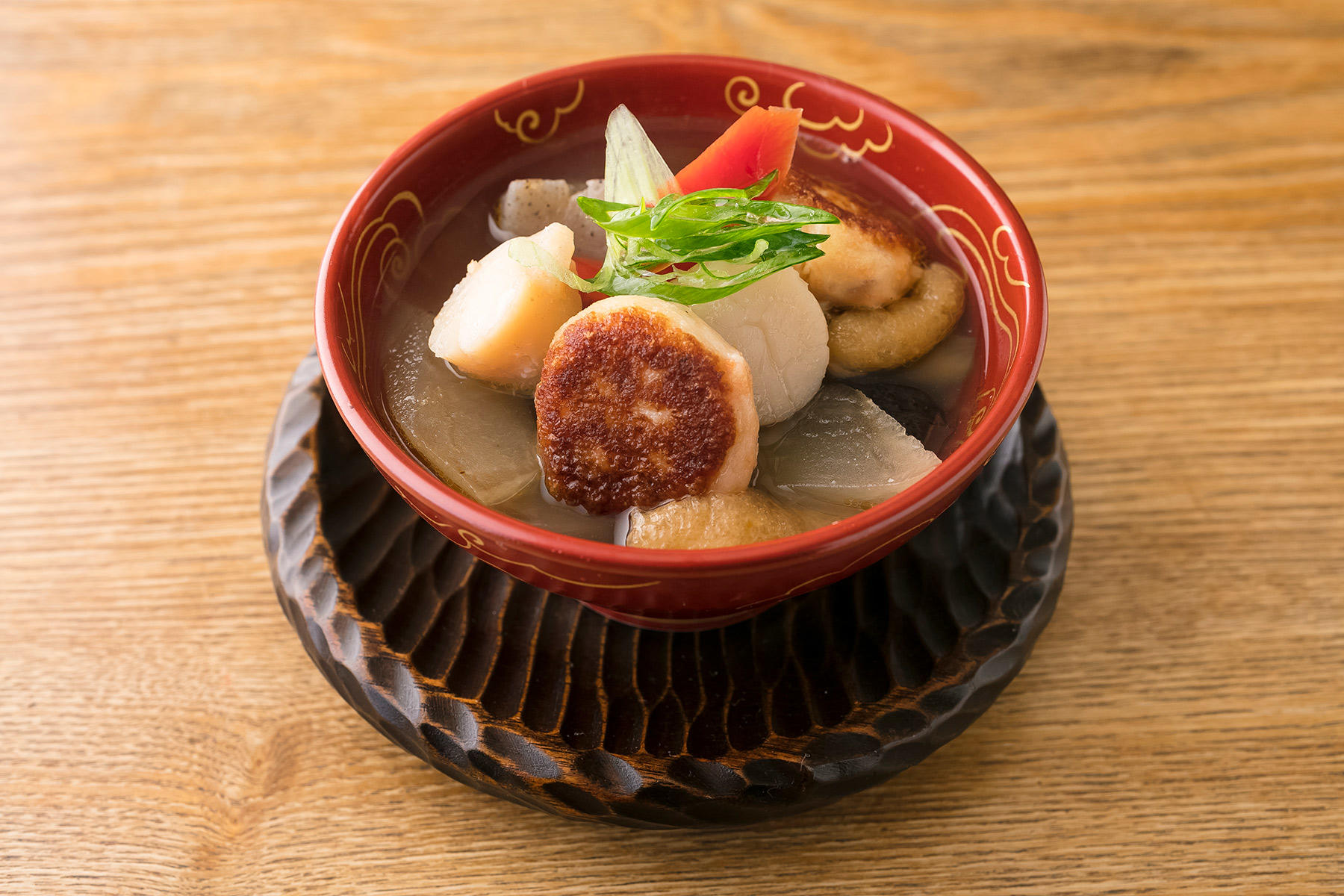 北海道けんちん汁　ジャガ餅とほたて入り