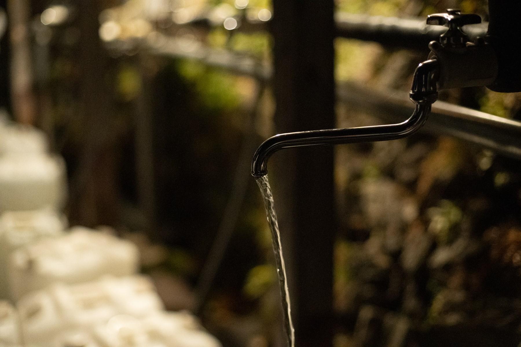 氷水のように冷たく、澄みきった山の水。