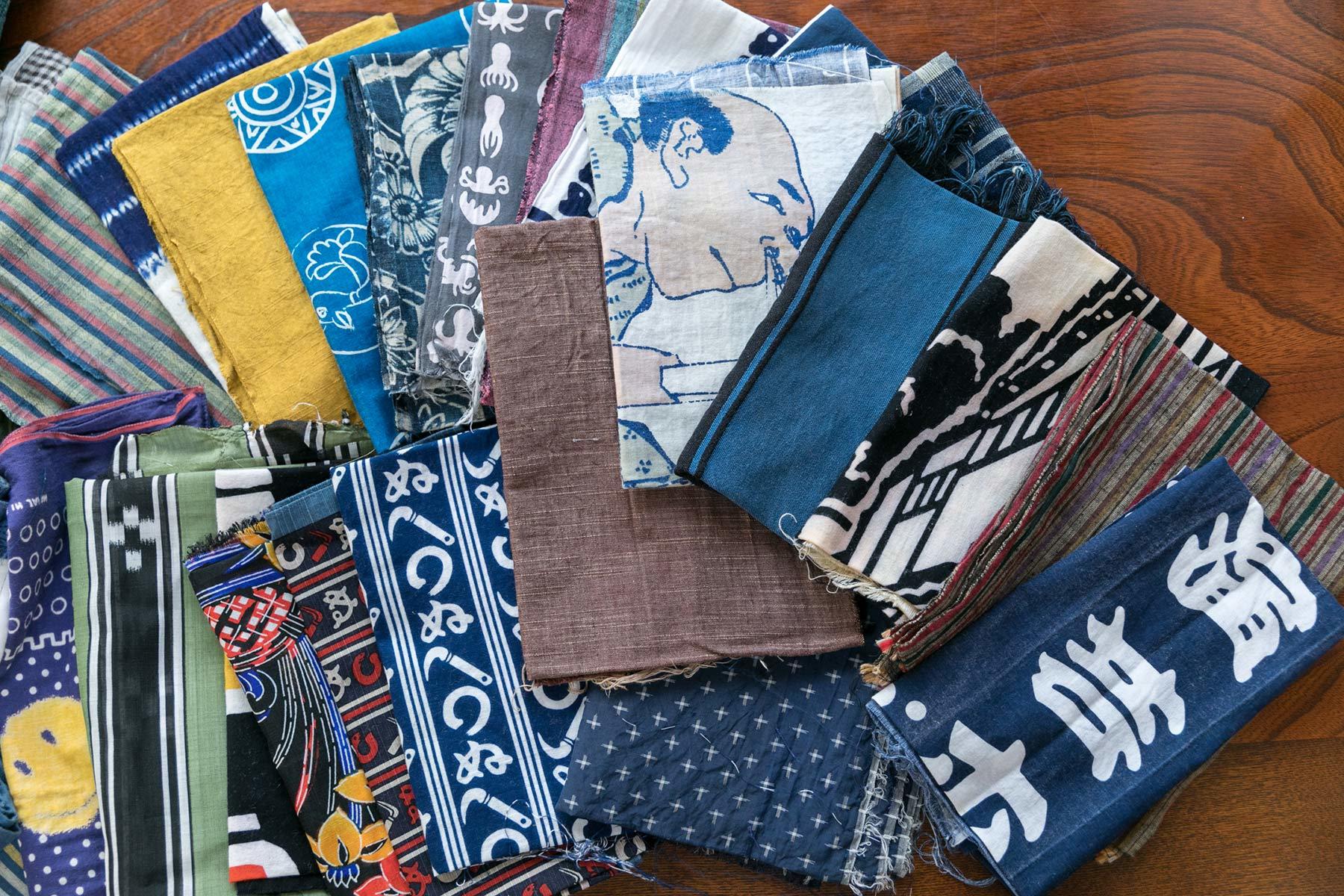 友さん自慢の手ぬぐいコレクション(の一部)