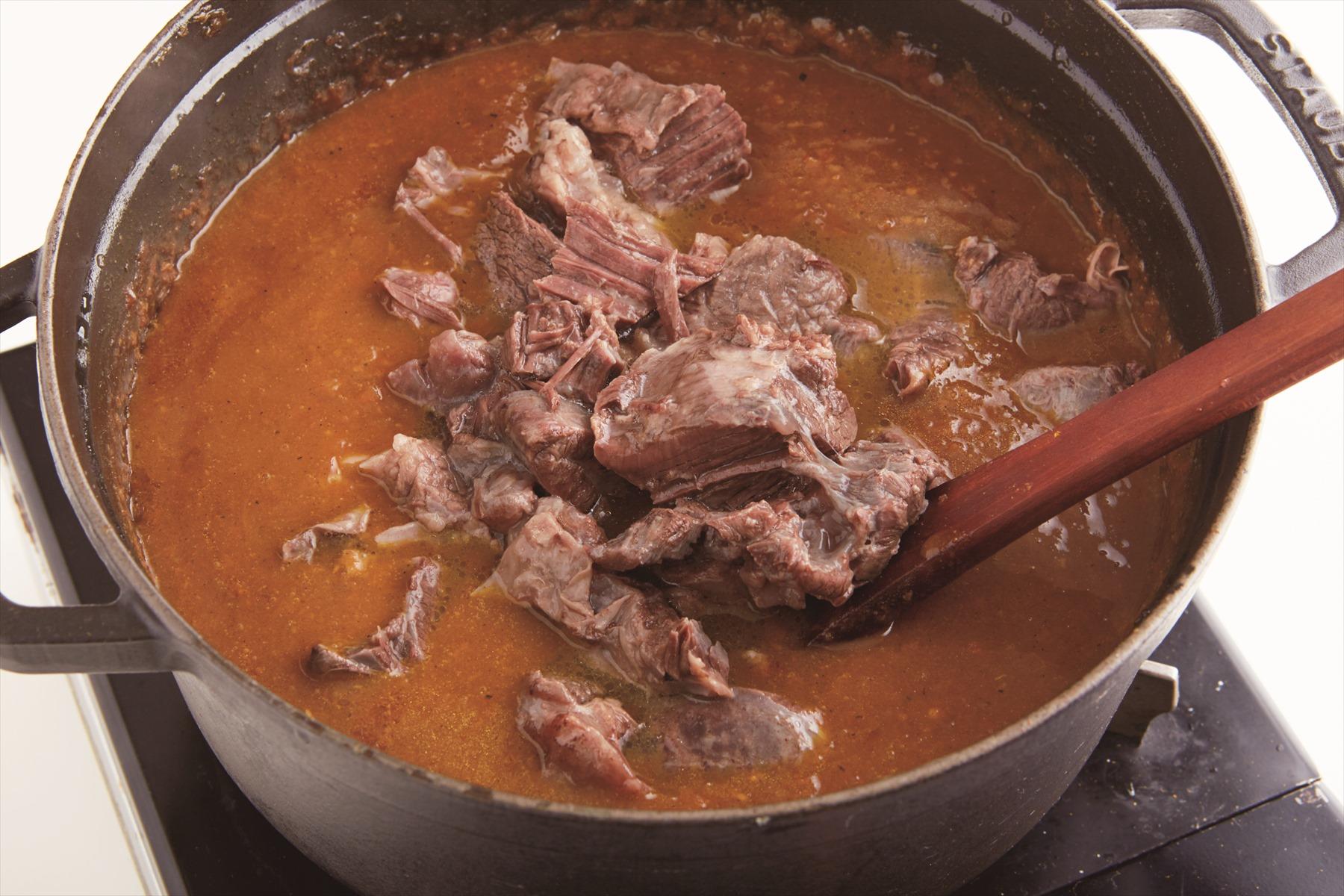 ここまで来たら、完成まであと少し!これですね肉にしっかりと味がなじむ。