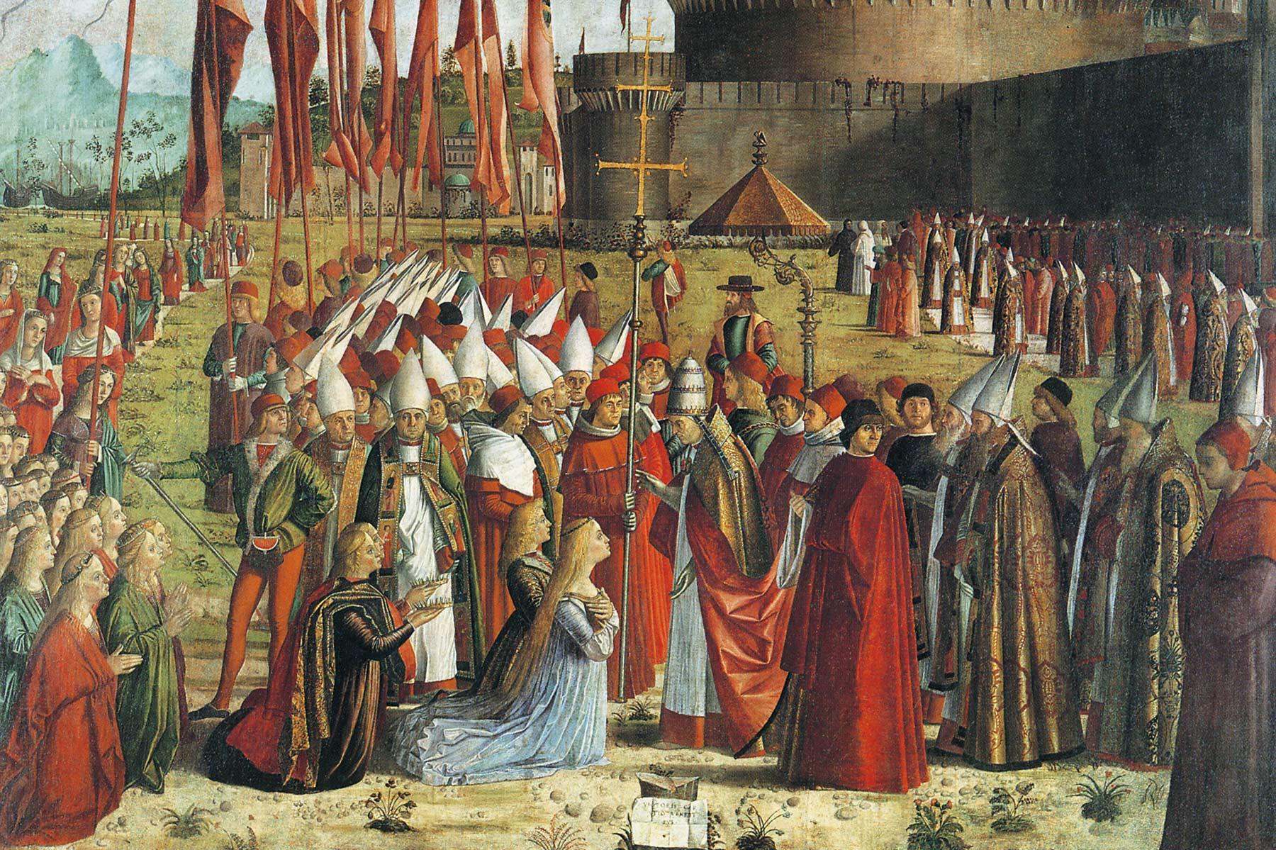 ヴィットーレ・カルパッチョ作／巡礼者たちと教皇の会見