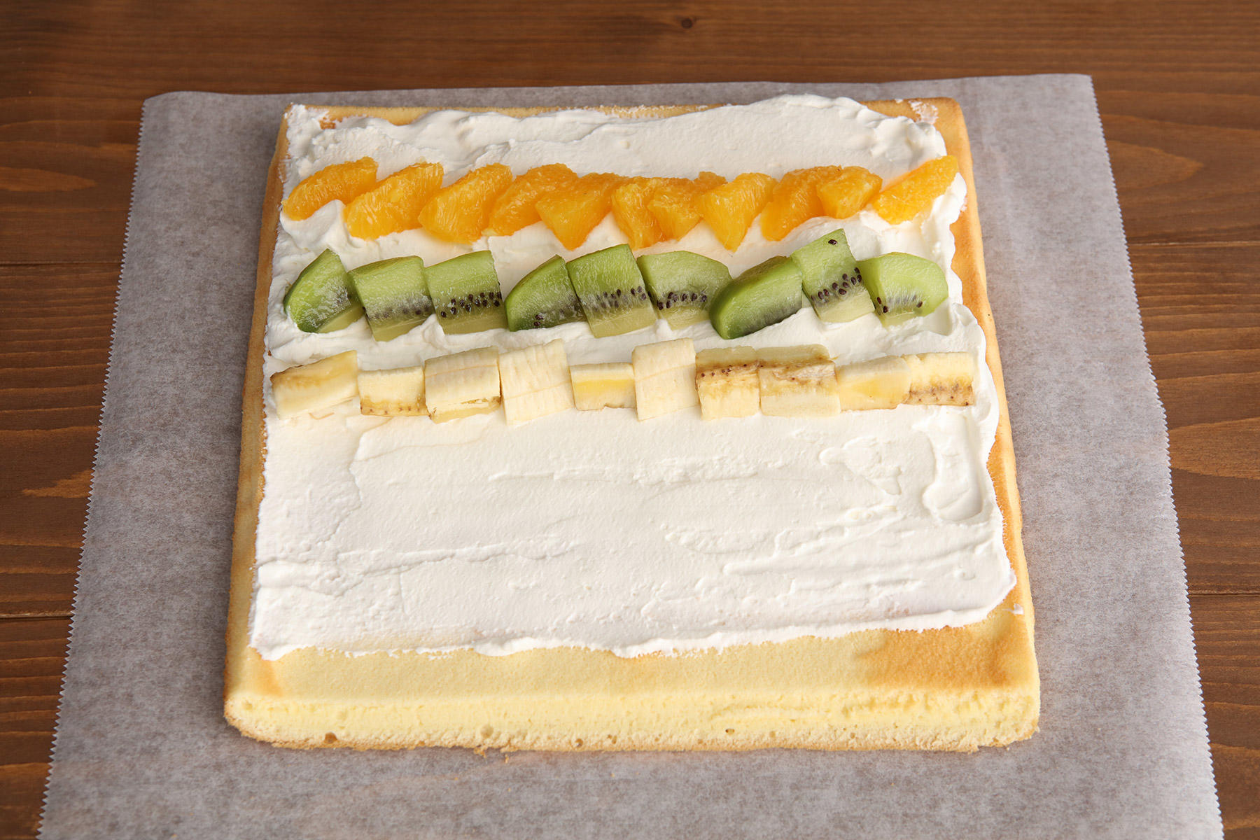 フルーツを乗せる