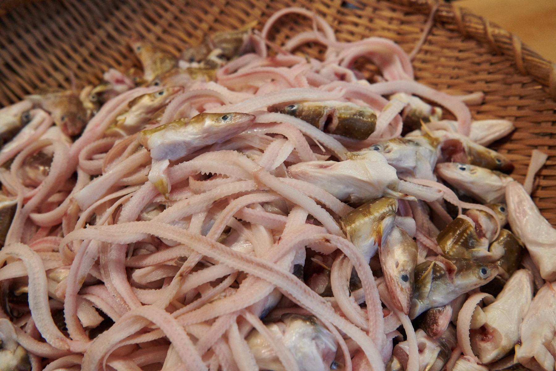 ツメの基本材料となる穴子の中骨や頭