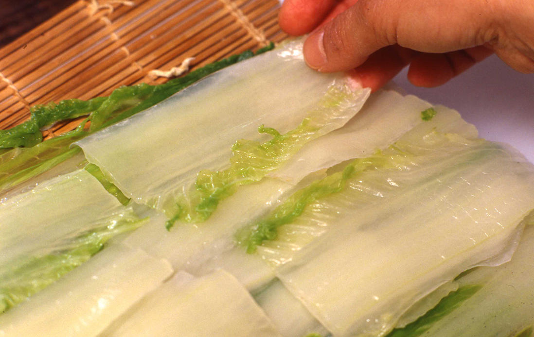 白菜を下ゆでする