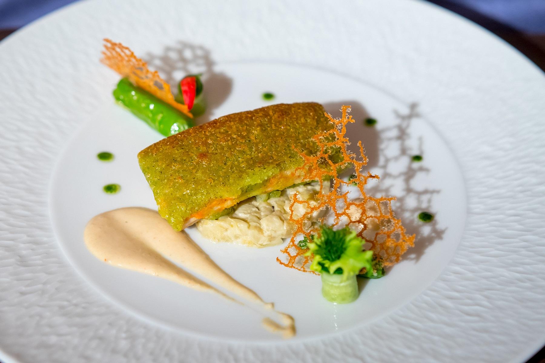 北九州　小倉の香る 鯖のムニエル　大葉のクルート仕立て
