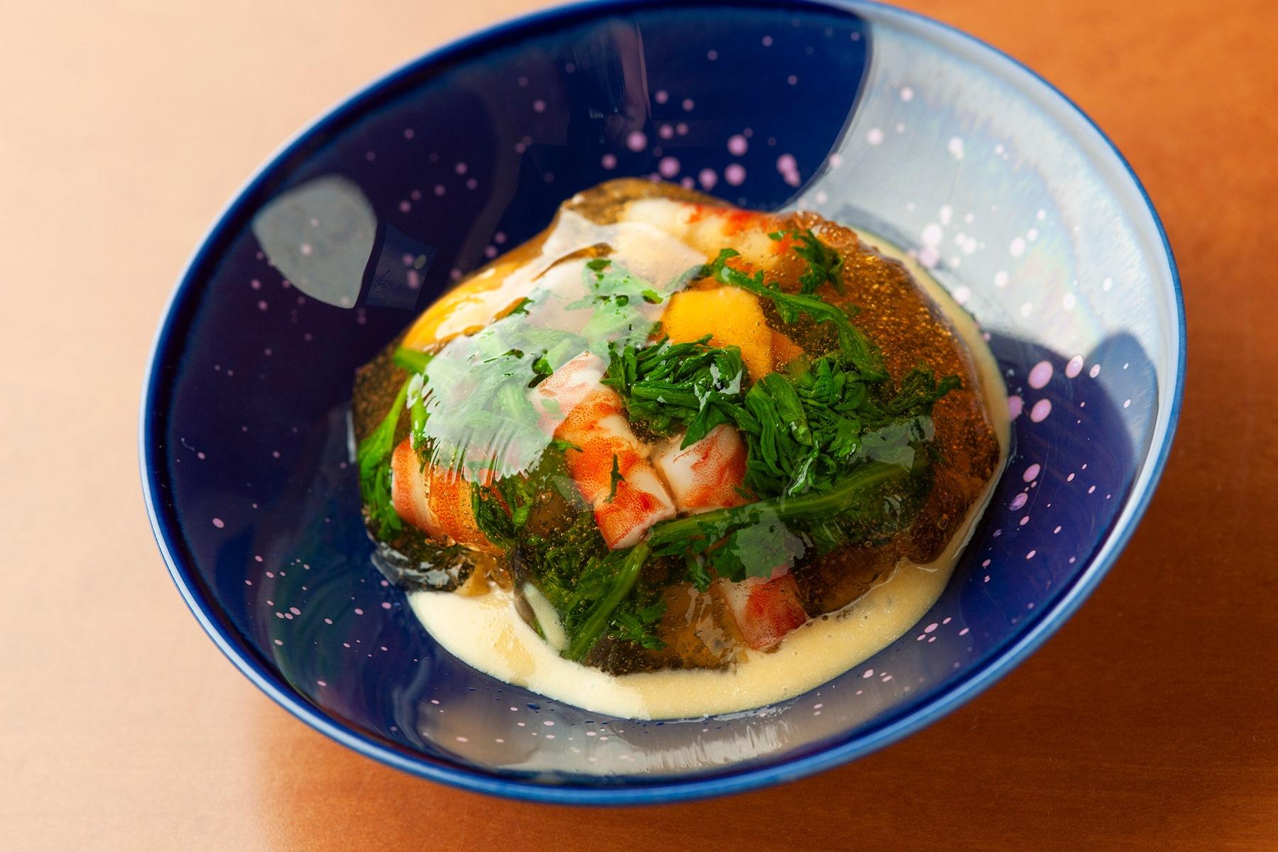 春菊の茶巾寄せ