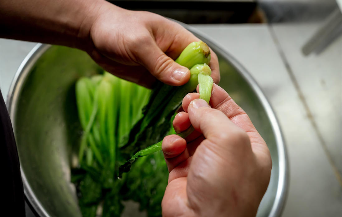 小松菜の処理