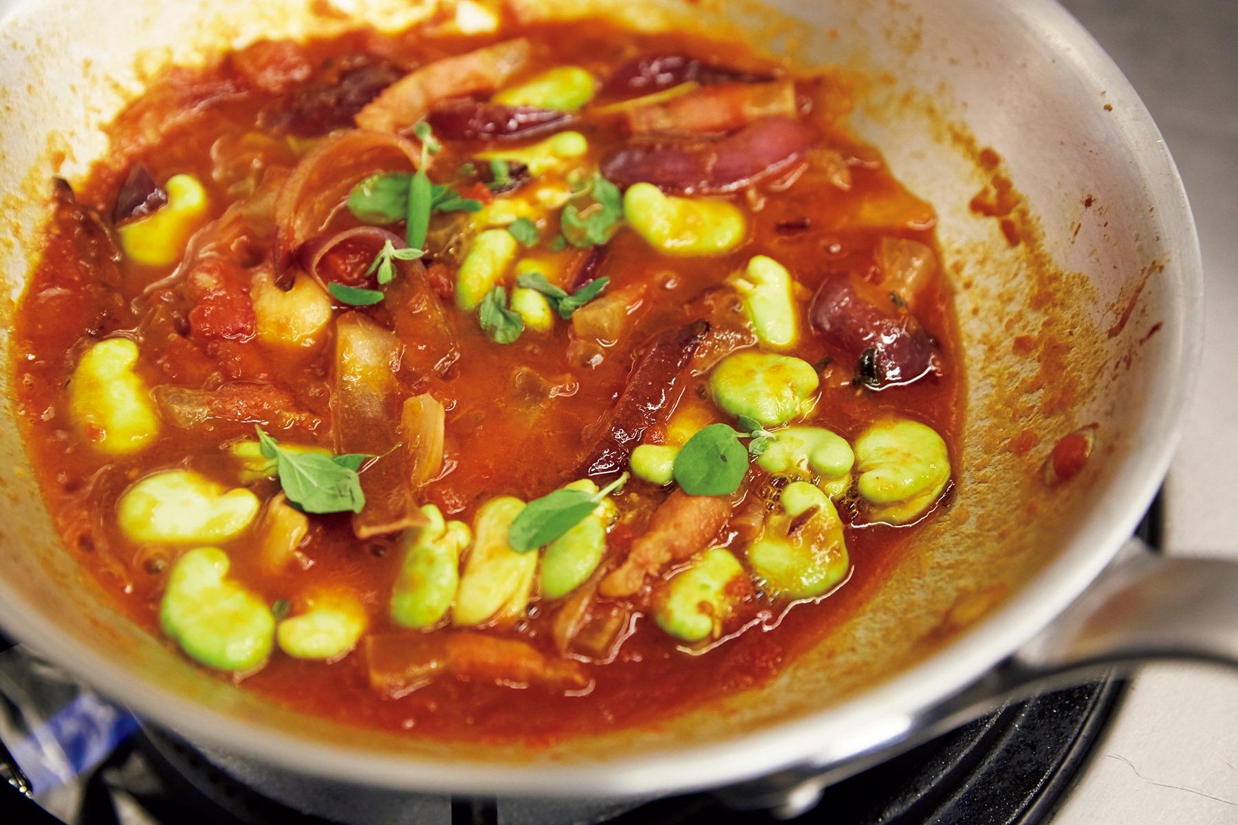 そら豆を加える