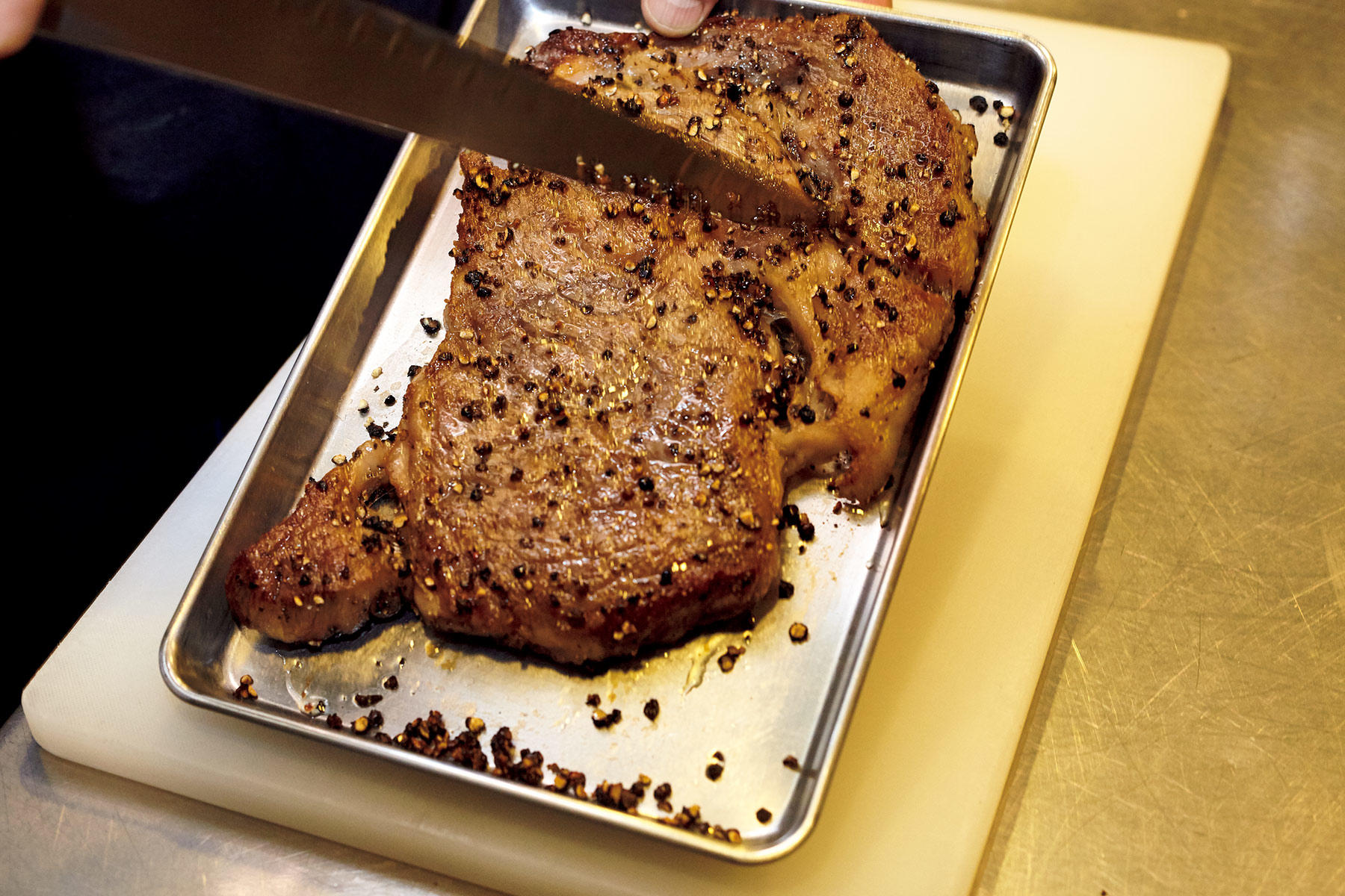 肉を落ち着かせる