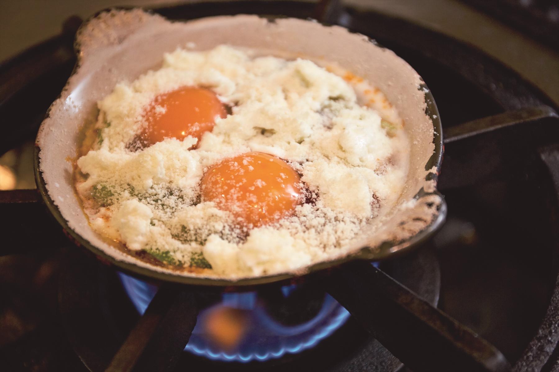 直火で加熱する