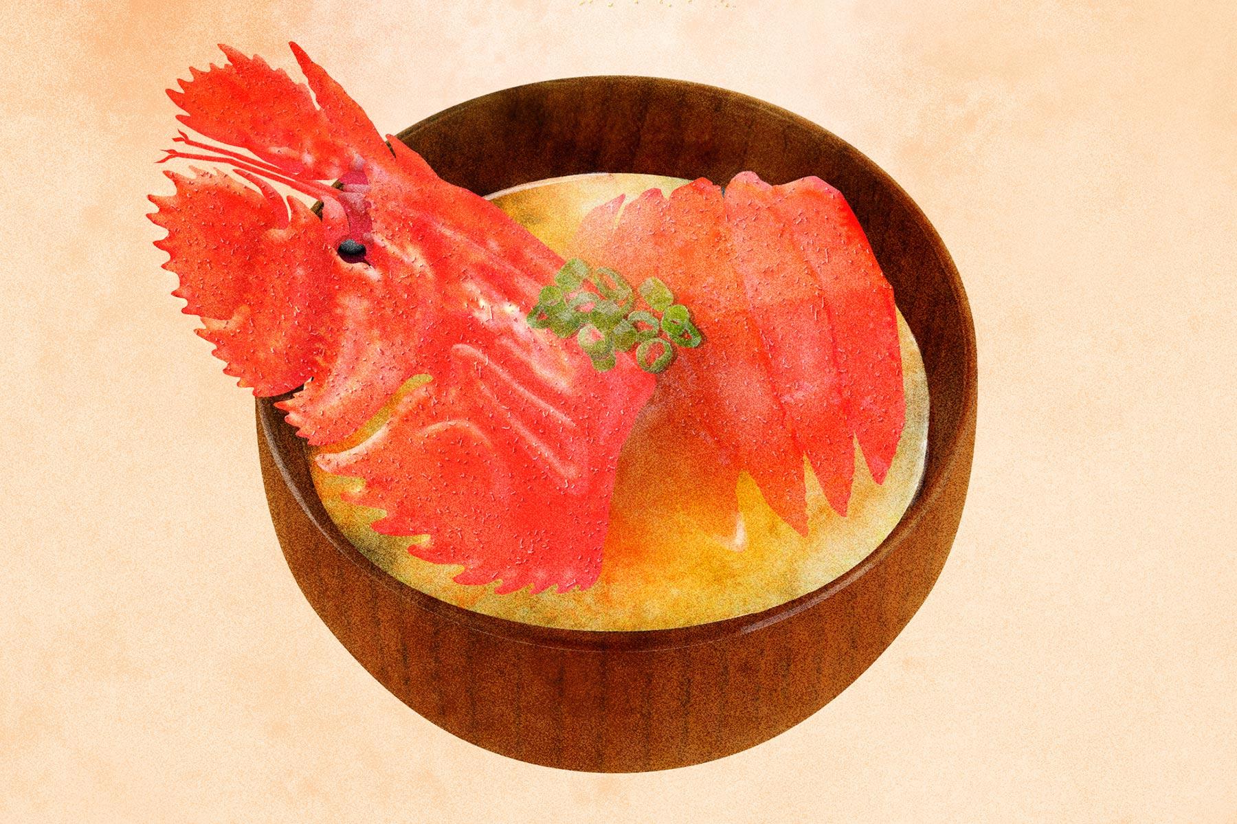 ウチワエビの味噌汁