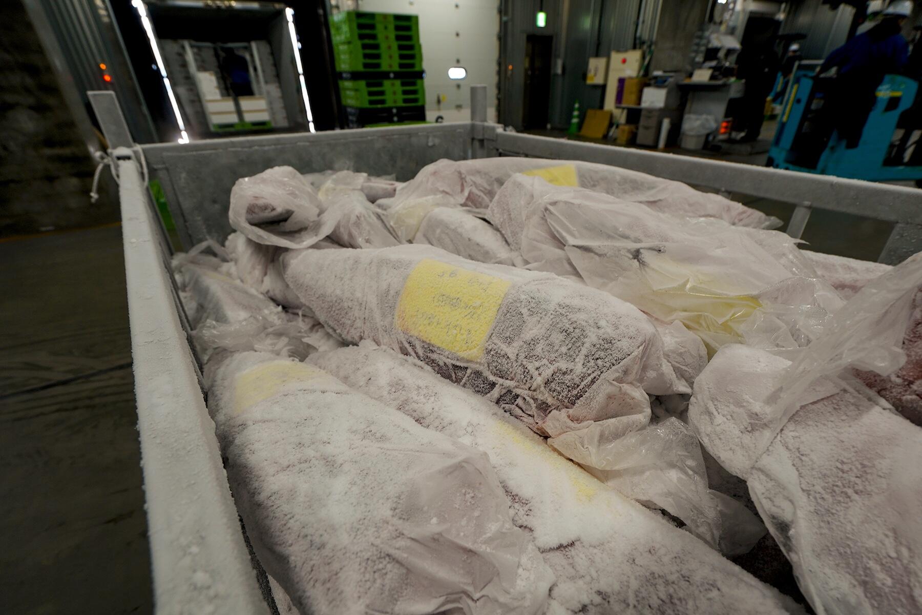 卸売市場の冷凍庫