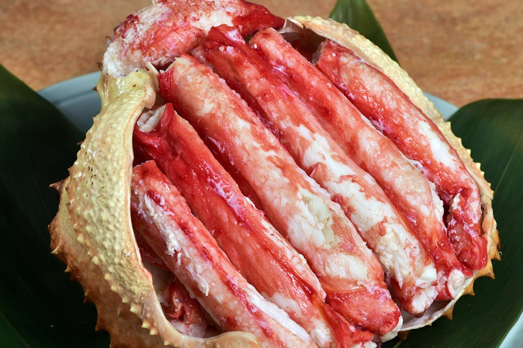 イバラガニの甲羅詰め