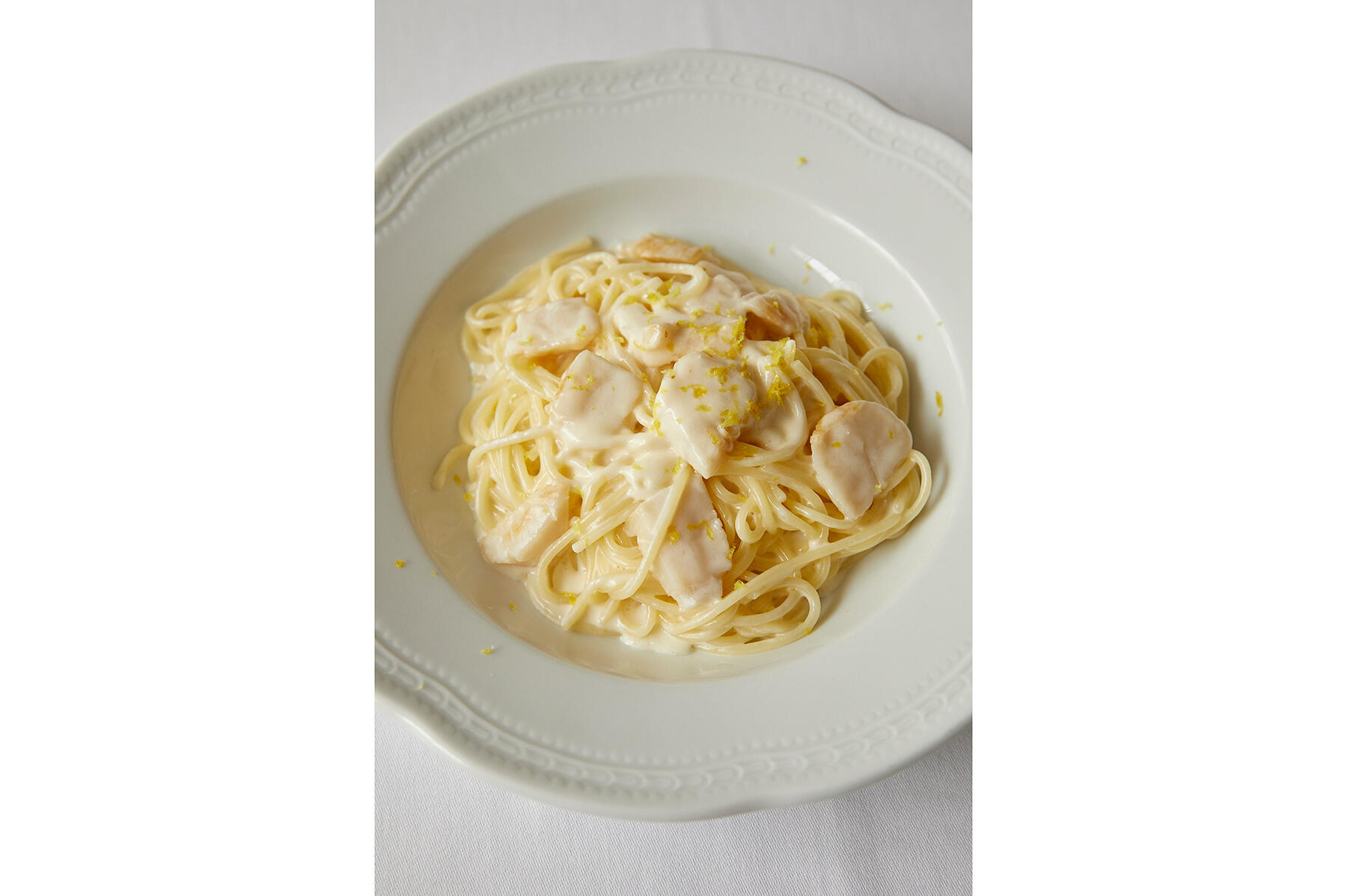 「アクアパッツァ」の帆立のレモンクリームパスタ