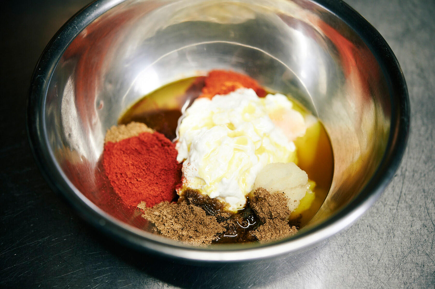 パウダースパイスと混ぜる