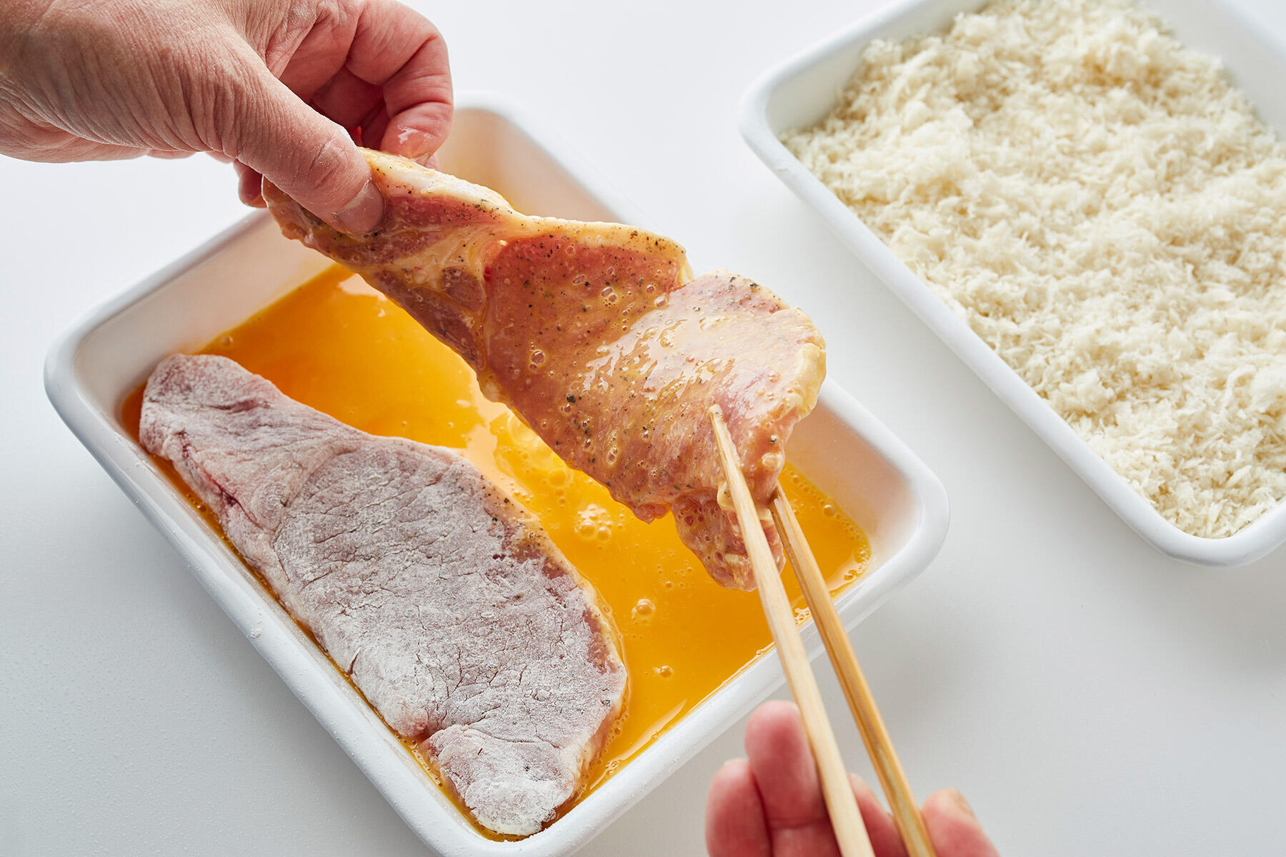 溶き卵をつける