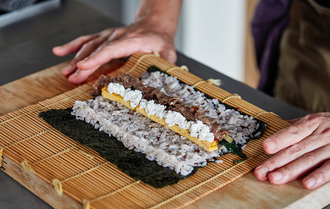 キンパの詳しい巻き方