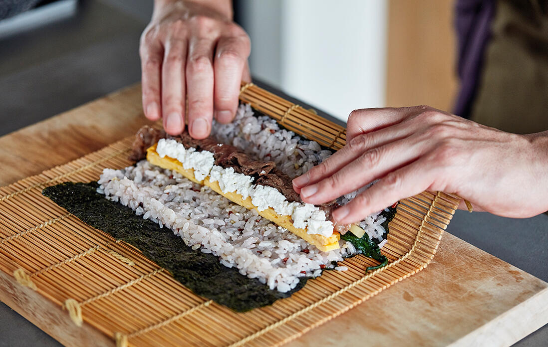 キンパの詳しい巻き方