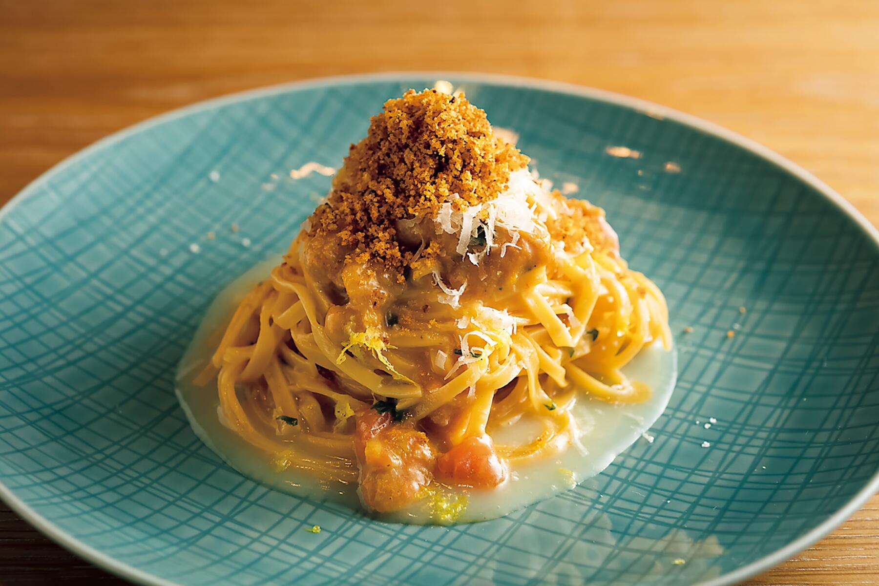 生ウニと檸檬の自家製タリオリーニ