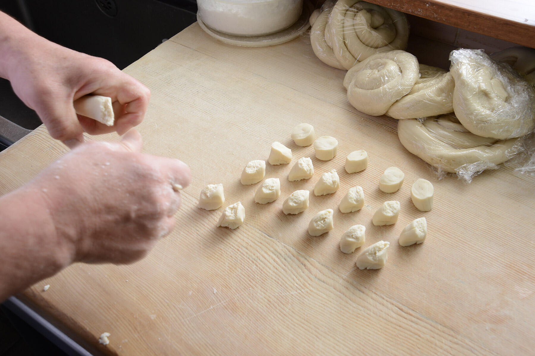 等分に分け押しつぶす