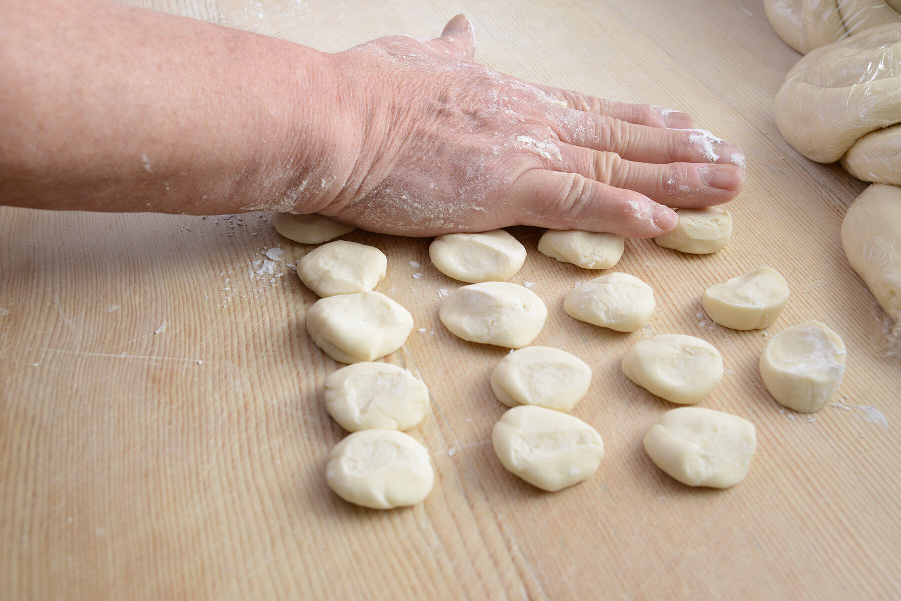 等分に分け押しつぶす