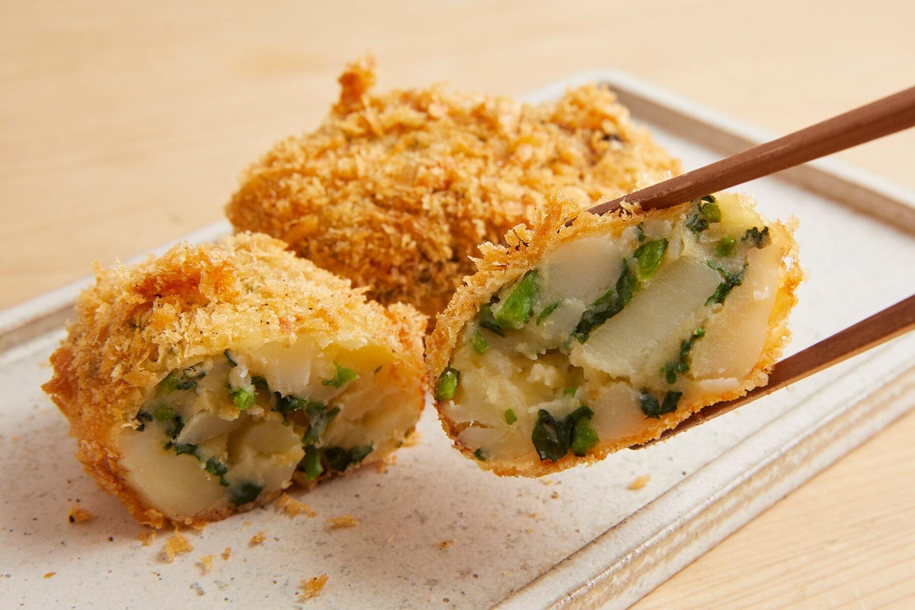 クレソンのポテトサラダのコロッケ