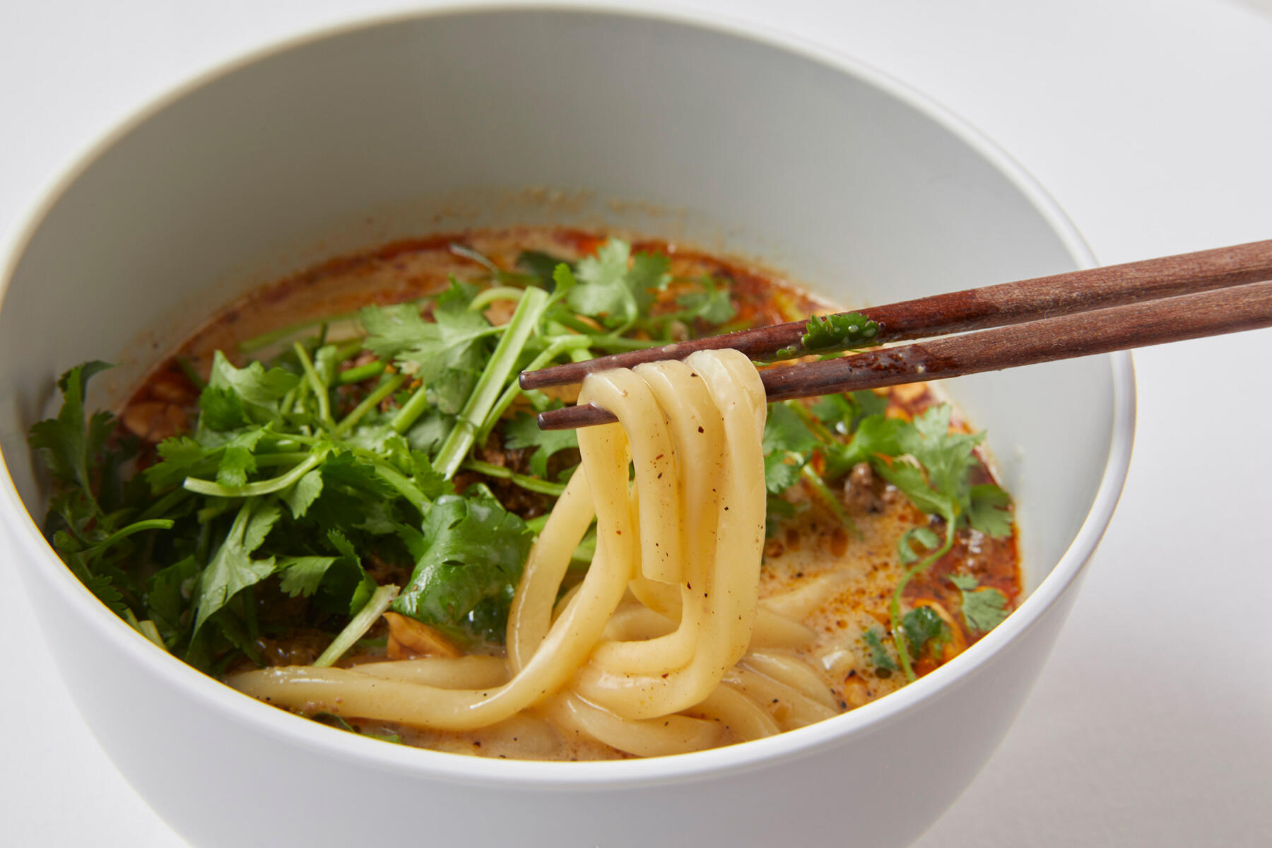 豆乳の肉味噌入り担々うどん