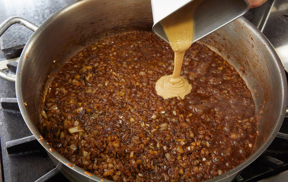 “豆乳の肉味噌入り担々うどん”のつくり方