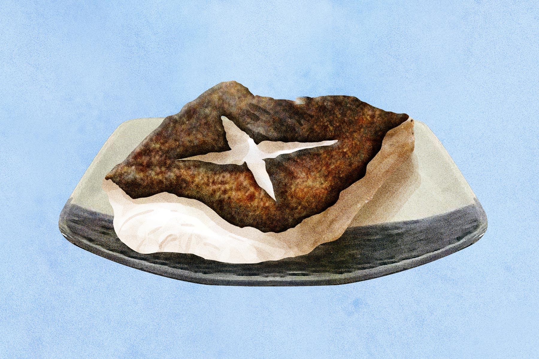 クロシビカマスの生干しの塩焼き