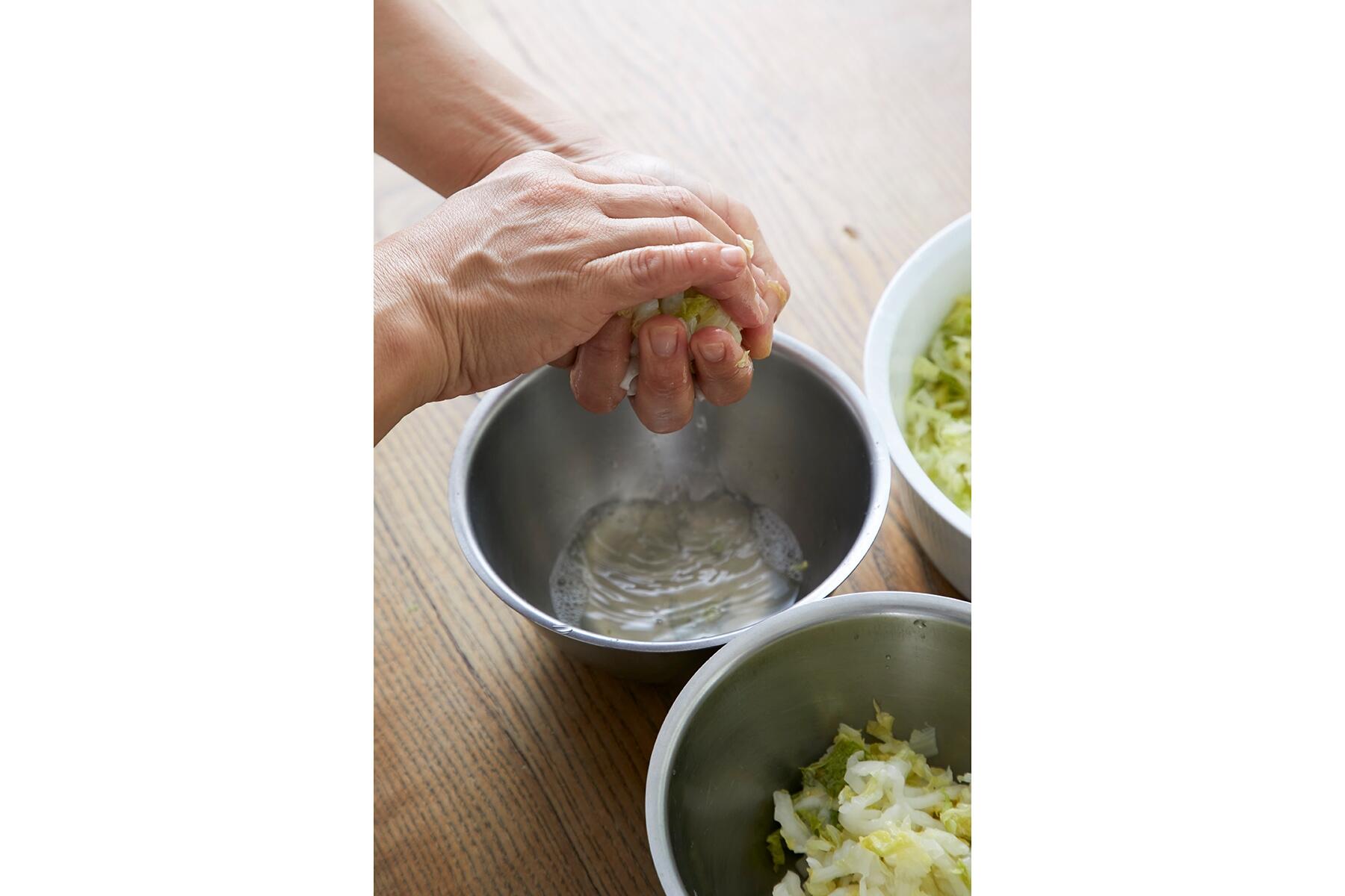 白菜を加熱する