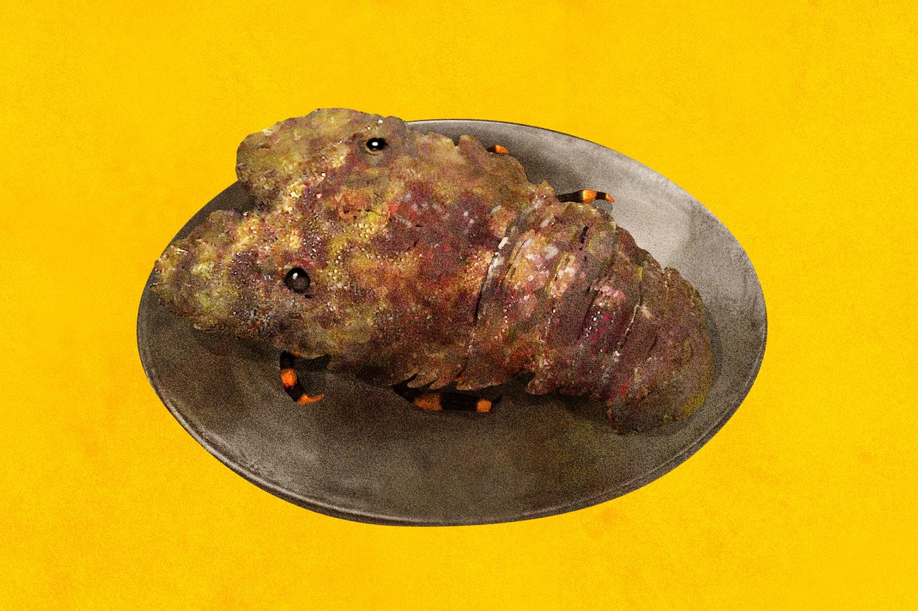 ゾウリエビの陶板焼き