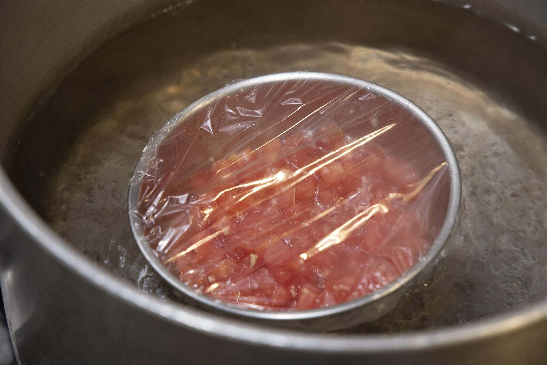 ドレッシングを温める