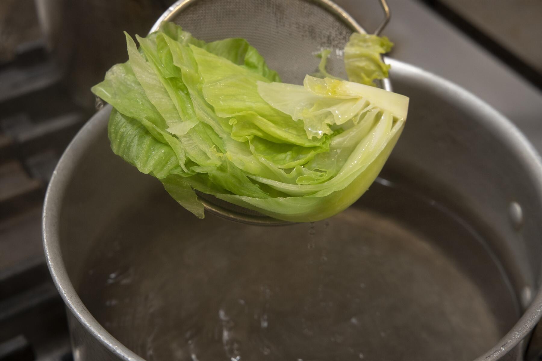 レタスのゆで時間は、3秒