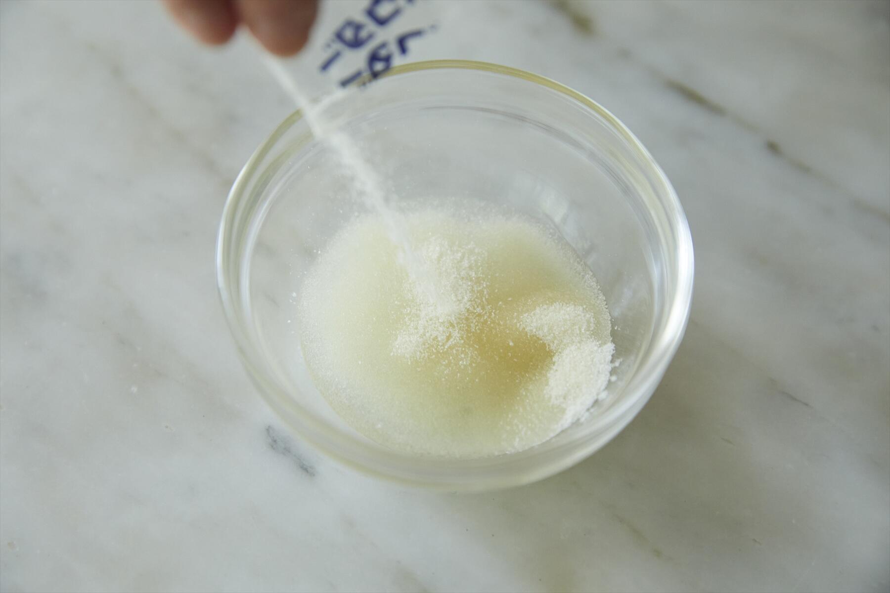 ゼラチンをふやかす