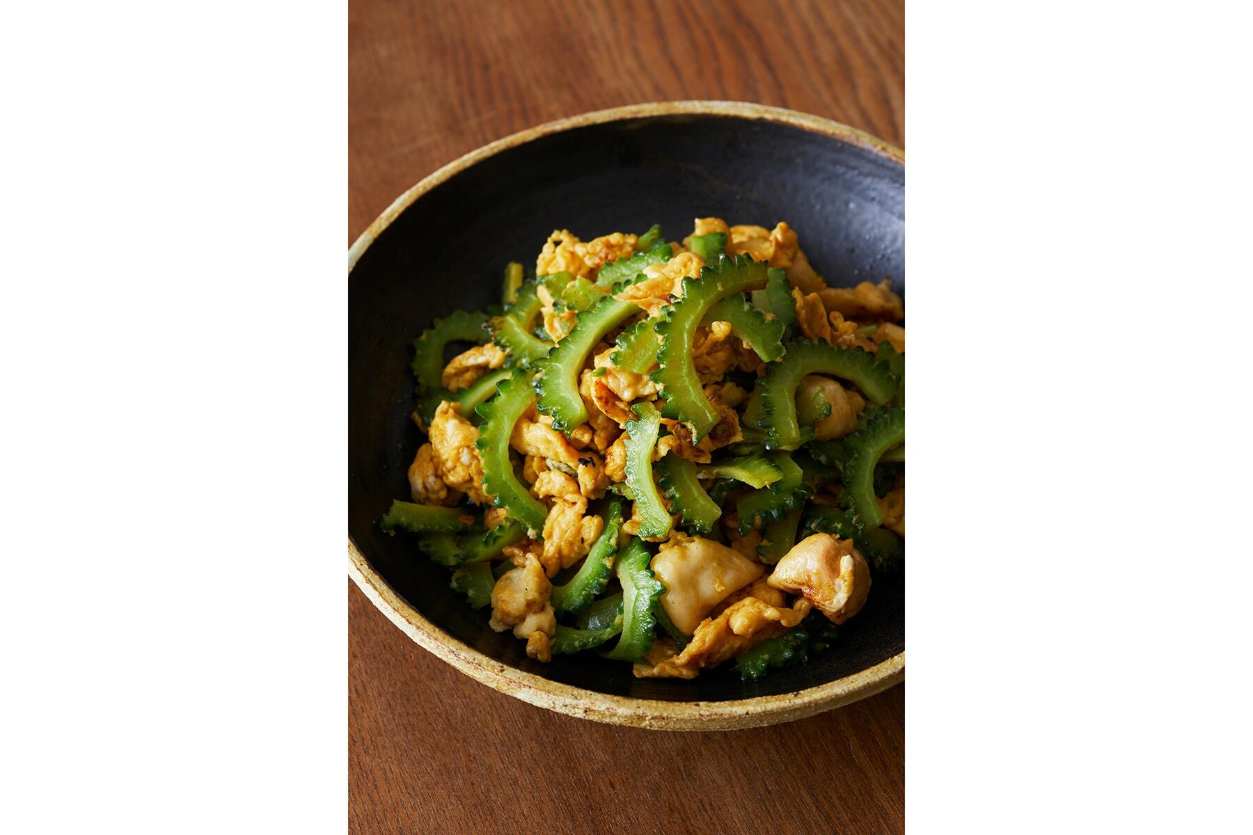 ゴーヤーと麩の卵炒め