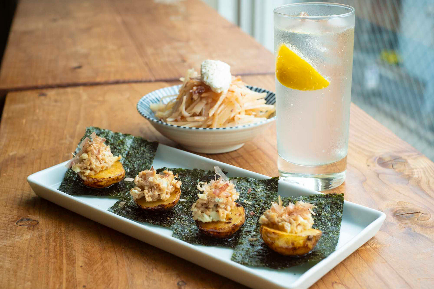 新じゃがゴルゴンゾーラ納豆磯辺焼き