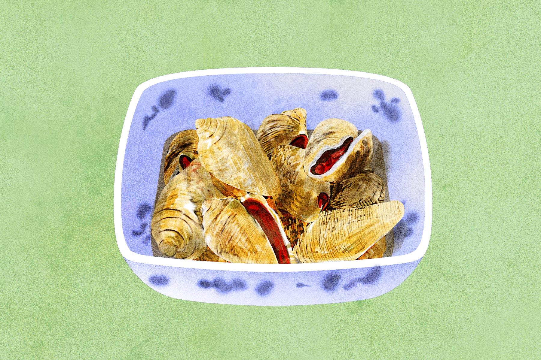 マガキガイの塩ゆで