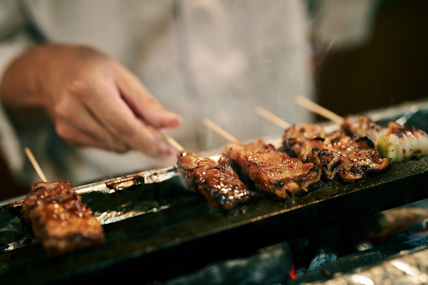 串焼きの手元