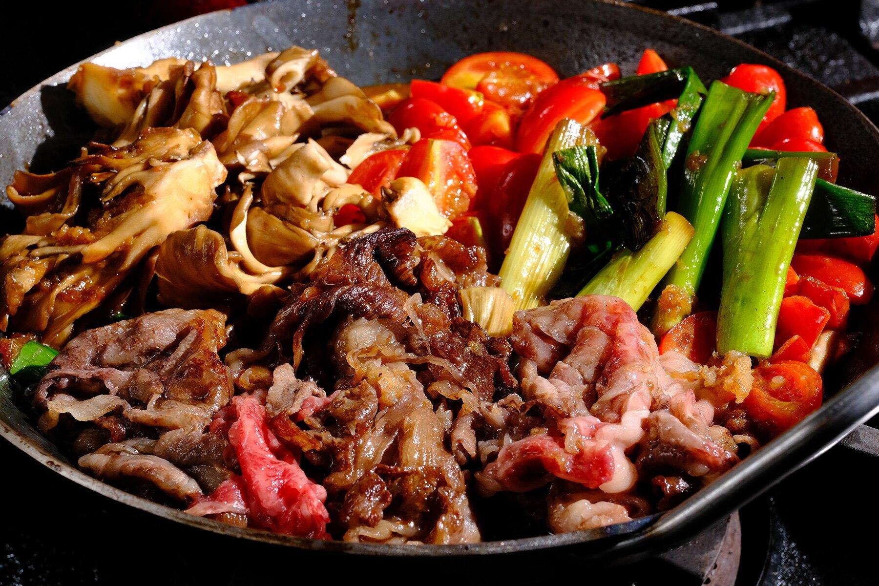 和牛のプランチャ(鉄板焼き)風