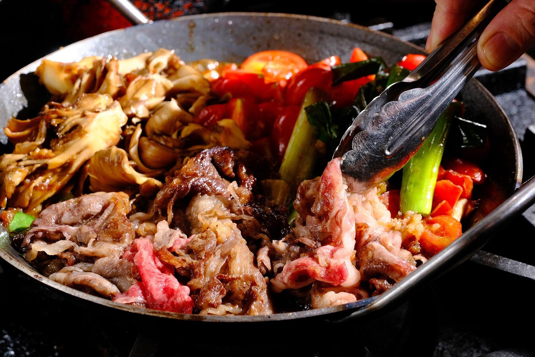 和牛のプランチャ(鉄板焼き)風