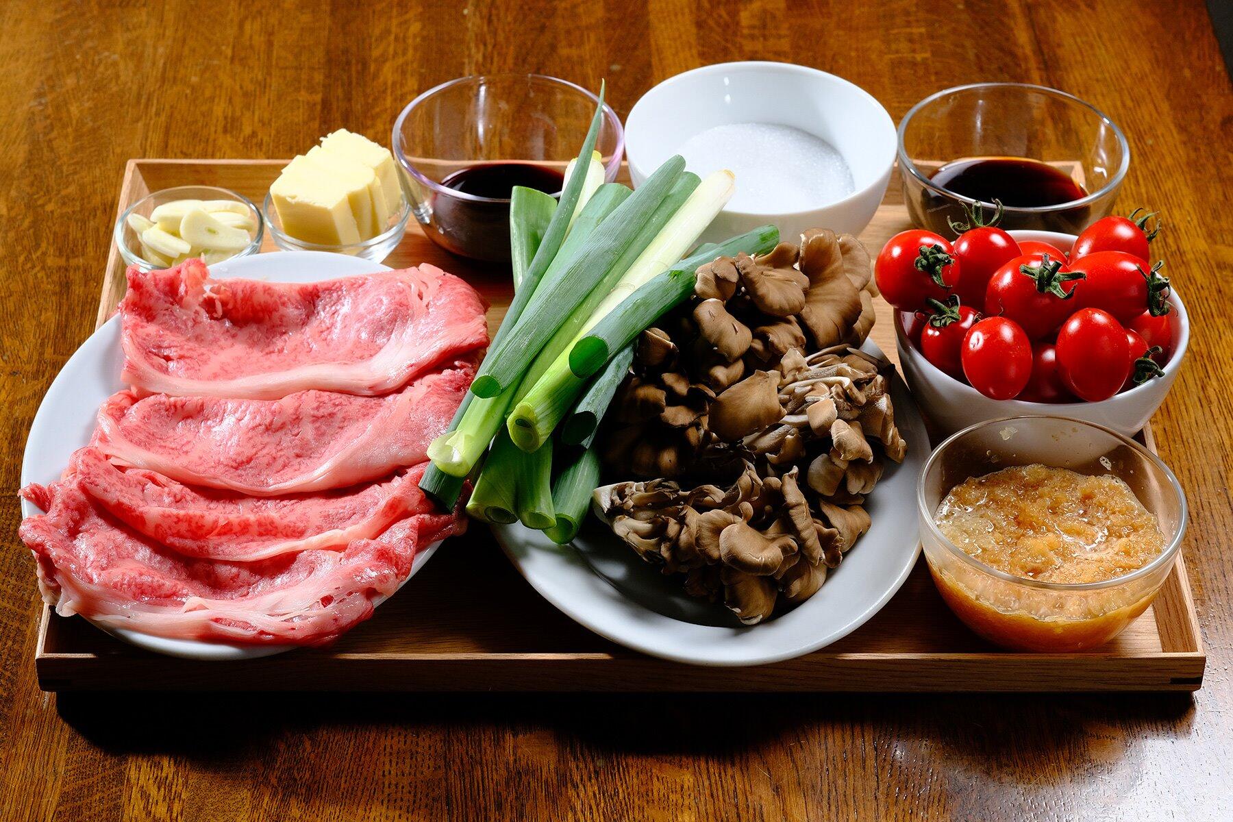 和牛のプランチャ(鉄板焼き)風材料