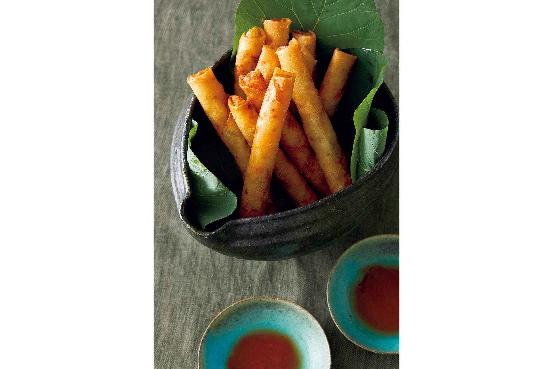 植松良枝さんの“海老とれんこんの揚げ春巻き”