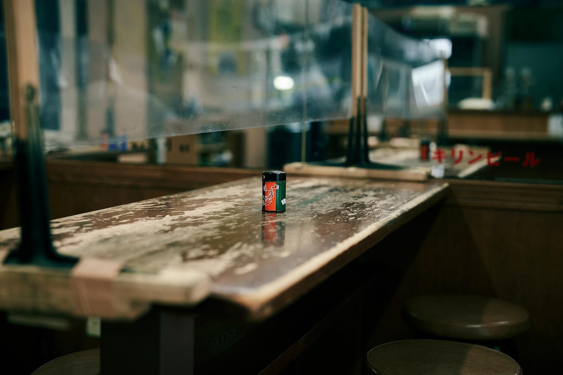 カウンターの上